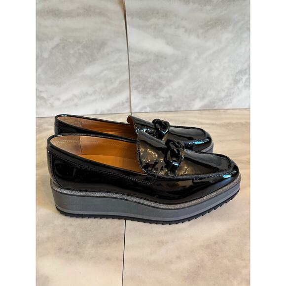 JOHNSTON & MURPHY Shoes - Johnston and Murphy Gracelyn Chain Loafer Black Patent Leather Womens Size 9 NIB